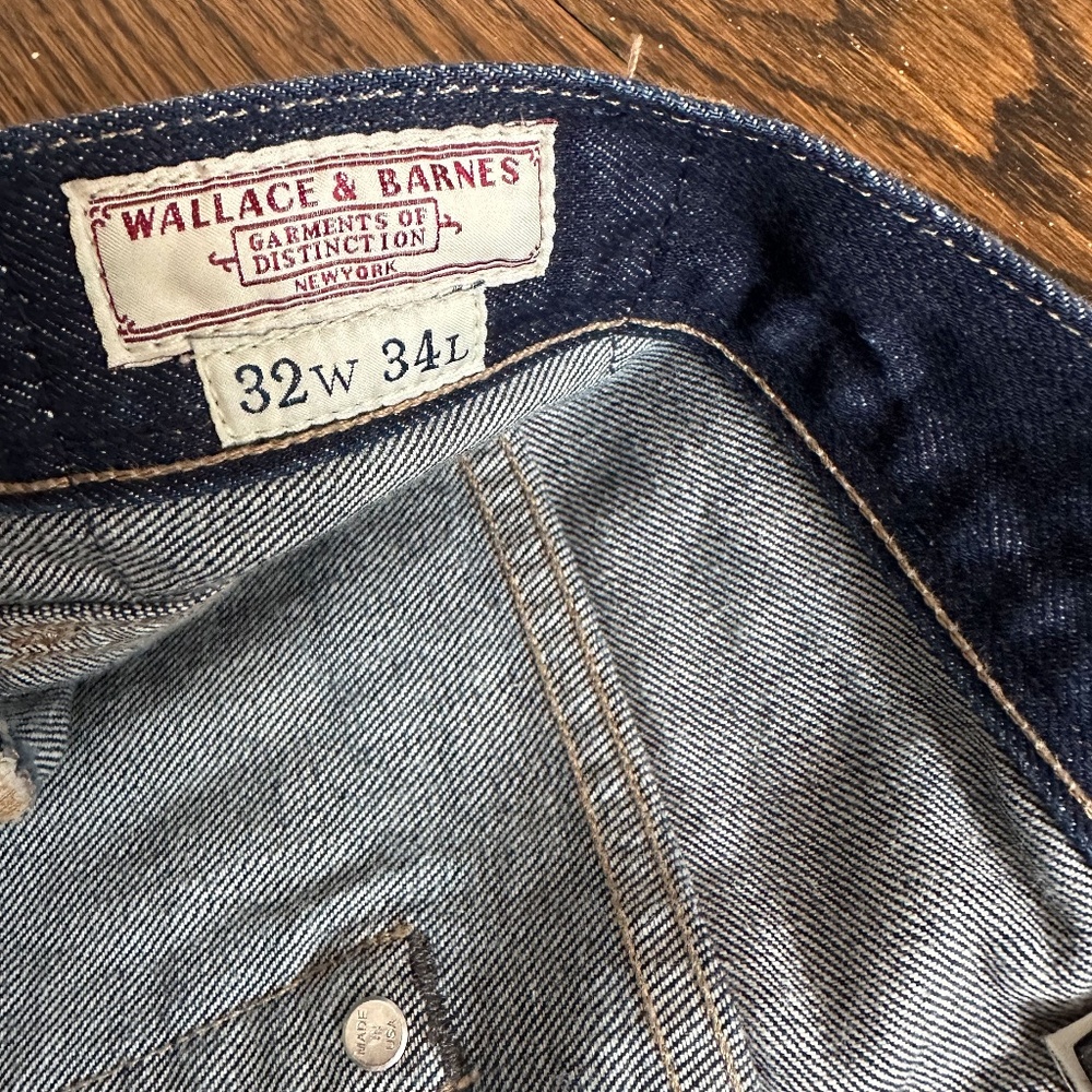 J. Crew Wallace & Barnes Slim Fit Indigo Denim Jean / Rinse Wash / 32x34 - Picture 11 of 16